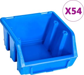 vidaXL Σκαφάκια Αποθήκευσης Σετ 96 τεμ. Μπλε με Πάνελ Τοίχου
