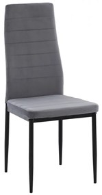 Καρέκλα ArteLibre ROSE Γκρι/Μαύρο PVC 53x39x96cm