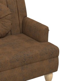 vidaXL Παγκάκι με Μαξιλάρια Καφέ 113x64,5x75,5 εκ.