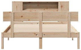 vidaXL Κρεβάτι Βιβλιοθήκη Χωρίς Στρώμα 120x190 εκ Μασίφ Ξύλο Πεύκου