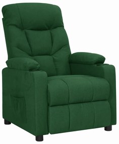 vidaXL Πολυθρόνα Ανακλινόμενη Σκούρο Πράσινο Υφασμάτινη