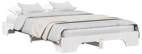 vidaXL Κρεβάτι Λευκό Ξύλο 140 x 190 cm Κρεβάτι Ορθογώνιο Μοντέρνο