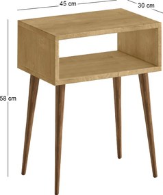Κομοδίνο Gola Megapap χρώμα sapphire oak 45x30x58εκ.