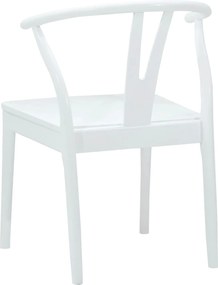 vidaXL Καρέκλα τραπεζαρίας 2 pcs Λευκό και Λευκό Στερεό Ξύλο Ραβέντι