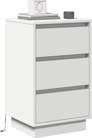 vidaXL Κομοδίνο Λευκό 39 x 34,5 x 65 εκ. Επεξεργασμένο ξύλο
