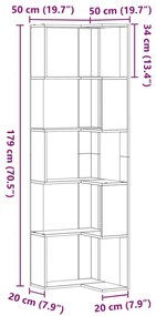 Βιβλιοθήκη Γωνιακή 5 Επ. Γκρι Sonoma 50x50x179 εκ Επεξ. Ξύλο - Γκρι