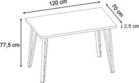 Τραπέζι Xana Megapap χρώμα sepet oak 120x70x77,5εκ.