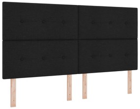 vidaXL Κρεβάτι Με Στρώμα & Πάγκο Μαύρο 180x200 εκ. Ύφασμα