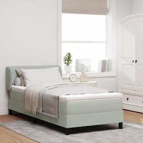 vidaXL Κρεβάτι με Στρώμα Light Grey 90x200 cm από Βελούδο