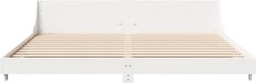 vidaXL Σκελετός Κρεβ. Χωρίς Στρώμα Λευκό 200x200 εκ Μασίφ Πεύκο