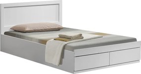 Κρεβάτι Olympus pakoworld με συρτάρι σε λευκή απόχρωση 100x200εκ