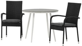 Σετ Τραπέζι και καρέκλες Dallas 3709, Polyξύλο, Μέταλλο, Πλαστικό ψάθινο, Μαξιλάρι καθίσματος: Ναι | Epipla1.gr