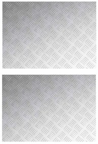 vidaXL Επιφάνειες Καρό 2 pcs Ασημί 70 x 50 cm Αλουμίνιο