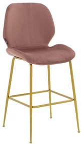 Σκαμπό bar Impel μεταλλικό χρυσό-βελούδο σάπιο μήλο 2αδα 48x61x103 εκ.