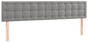 Κεφαλάρι Κρεβατιού LED Ανοιχτό Γκρι 200x5x78/88 εκ. Βελούδινο 3122112