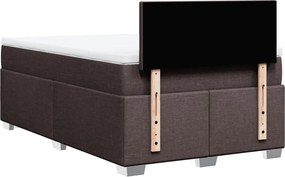 vidaXL Κρεβάτι Boxspring με Στρώμα Σκούρο Καφέ 120x190 εκ Υφασμάτινο