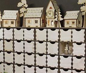 Σετ των 3 Intra απο ξύλο plywood 3mm-4mm πάχος – ξύλο ντουλαπιού ημερολογίου αντίστροφης μέτρησης Χριστουγέννων 10x10 cm INTRAVECTRY-MY547772