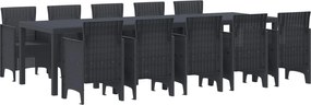 vidaXL Σέτ φαγητού για κήπο 11 pcs Ανθρακί Πλαστικό