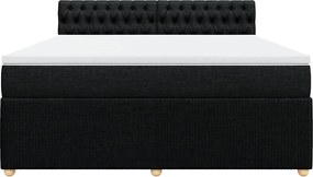 vidaXL Κρεβάτι Boxspring με Στρώμα Μαύρο 180x200 εκ. Υφασμάτινο