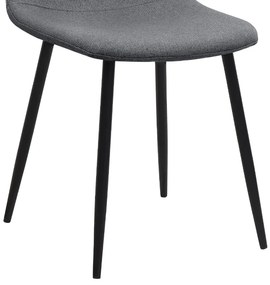 Καρέκλα τραπεζαρίας Iris Megapap γκρι ύφασμα - μεταλλικό μαύρο πόδι 43x50x85εκ.