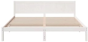 vidaXL Σκελετός Κρεβατιού Λευκό 200 x 200 cm Μασίφ ξύλο πεύκου