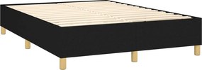 vidaXL Κρεβάτι Boxspring με Στρώμα Μαύρο 140x190 εκ. Υφασμάτινο