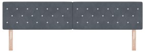 vidaXL LED Κεφαλάρι με Κρυστάλλινα Κουμπιά Ταμπλωτό Σκούρο Γκρι 100 εκ. Βελούδο