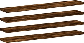 vidaXL Ράφια Τοίχου 4 τεμ. Καπνιστή Δρυς 60x10x1,5 εκ. Επεξεργ. Ξύλο