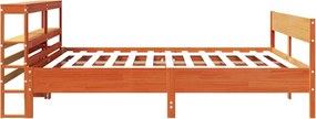 vidaXL Σκελετός Κρεβ. Χωρίς Στρώμα Καφέ Κεριού 200x200 εκ Μασίφ Πεύκο