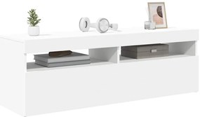 vidaXL Έπιπλο Τηλεόρασης με LED Καφέ Λευκό 120x30x50 εκ.