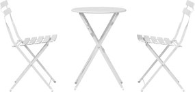 vidaXL Φορητό Σετ Μπιζερί 3 pcs Λευκό Ατσάλι