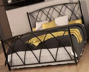 Κρεβάτι Ερμής-150x200-Μαύρο-Με ποδαρικό