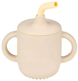Ποτηράκι Με Καλαμάκι N875301 13x6x13,5cm Σιλικόνης Cream Nattou Silicone