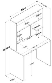 ΓΡΑΦΕΙΟ ΜΕ ΡΑΦΙΕΡΑ GOLDIE PAKOWORLD ΑΝΘΡΑΚΙ-ΦΥΣΙΚΟ 90X45X155.60ΕΚ