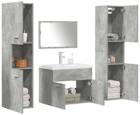 vidaXL Σετ Επίπλων Μπάνιου 5 Τεμαχίων Γκρι Σκυροδέματος από Επεξ. Ξύλο