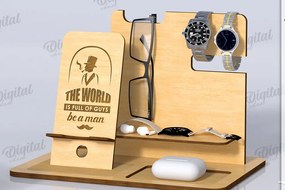 Intra απο ξύλο plywood 3mm-4mm πάχος 3D Ξύλινος Οργανωτής Γραφείου Δίασταση 30x20 cm INTRAFABR-119549818