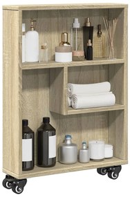 Στενό Τρόλεϊ Αποθήκευσης Sonoma Δρυς 48x13x68 εκ. από Τεχνητό Ξύλο