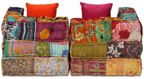 vidaXL Κάθισμα - Πουφ Διθέσιο Αρθρωτό Patchwork Υφασμάτινο