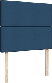 vidaXL Κρεβάτι Boxspring με Στρώμα Μπλε 120x190 εκ. Υφασμάτινο