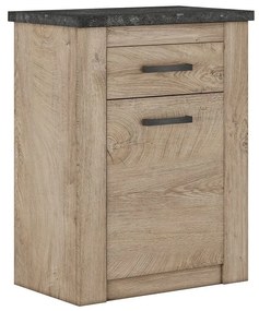 Έπιπλο Αποθήκευσης VINCENT Oak Endgray Untreatad / Dark Concrete 68x42.5x88