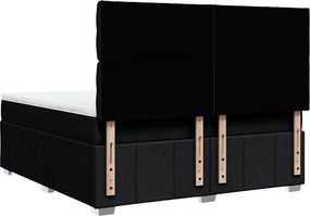 vidaXL Κρεβάτι Boxspring με Στρώμα Μαύρο 180x200 εκ. Υφασμάτινο