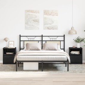 vidaXL Κομοδίνα 2 τμχ Μαύρο Δρυς 40x40x50 εκ Επεξεργασμένο ξύλο