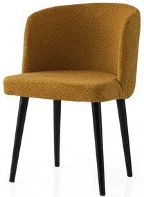 Καρέκλα Soft (Σετ 4Τμχ) 974NMB1913 57x57x81cm Yellow Ξύλο,Ύφασμα