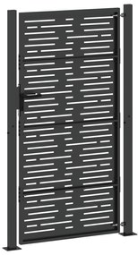 vidaXL Πύλη Κήπου Μαύρο 105 x 200 cm Ατσάλι με Επικάλυψη Πούδρας