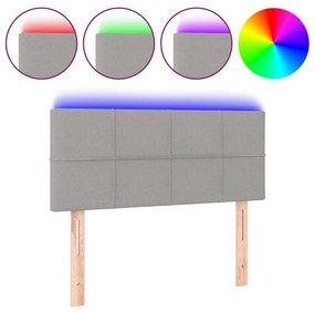 Κεφαλάρι Κρεβατιού LED Ανοιχτό Γκρι 80x5x78/88 εκ. Υφασμάτινο - Γκρι