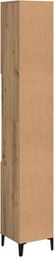 vidaXL Ντουλάπι μπάνιου Δρυς τεχνίτης 30x30x190 cm Κατασκευασμένο ξύλο