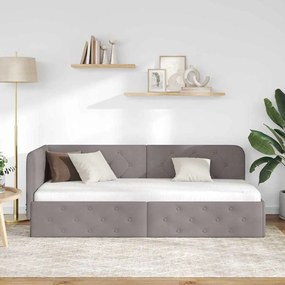 vidaXL Κρεβάτι Γωνίας Taupe 80 x 200 cm ύφασμα