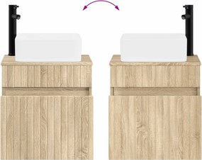 vidaXL Επιτοίχιος νιπτήρας βανίλιας Sonoma Δρυς 49 x 41 x 63 εκ.