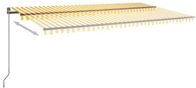 vidaXL Τέντα Αυτόματη Ανεξάρτητη Κίτρινο / Λευκό 600x350 εκ.