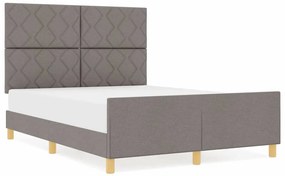 vidaXL Σκελετός Κρεβατιού με κεφαλάρι Taupe 140 x 190 cm ύφασμα